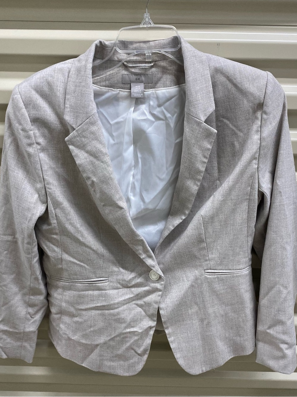 H&M Light Beige Single-Button Tailored Blazer